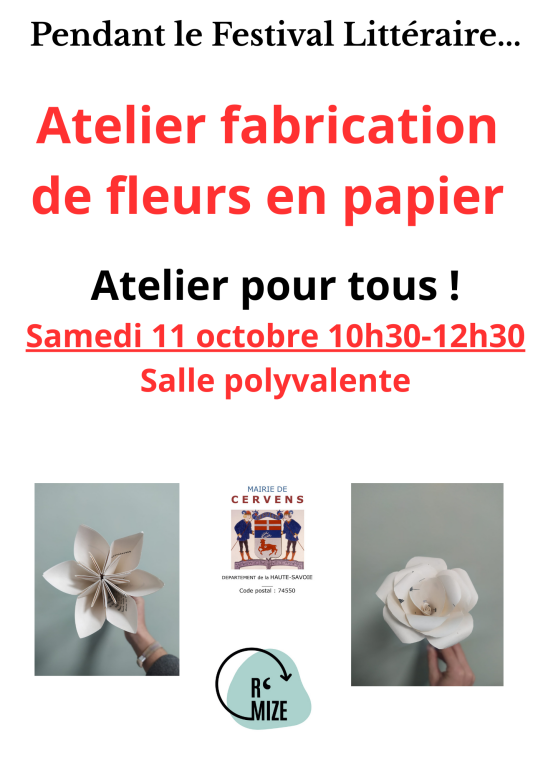 Couverture de Atelier fabrication de fleurs en papier