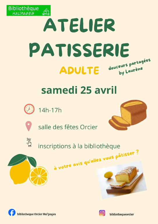 Couverture de atelier p&acirc;tisserie adulte